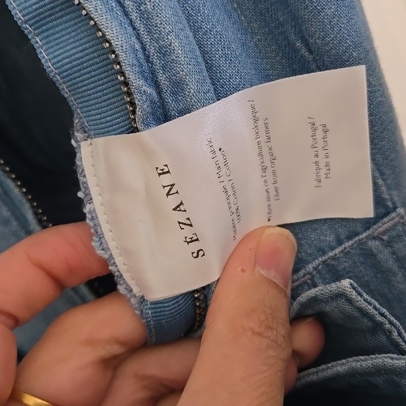 Sezane Bob 100% cotton Denim Jumpsuit - Picture 9 of 10